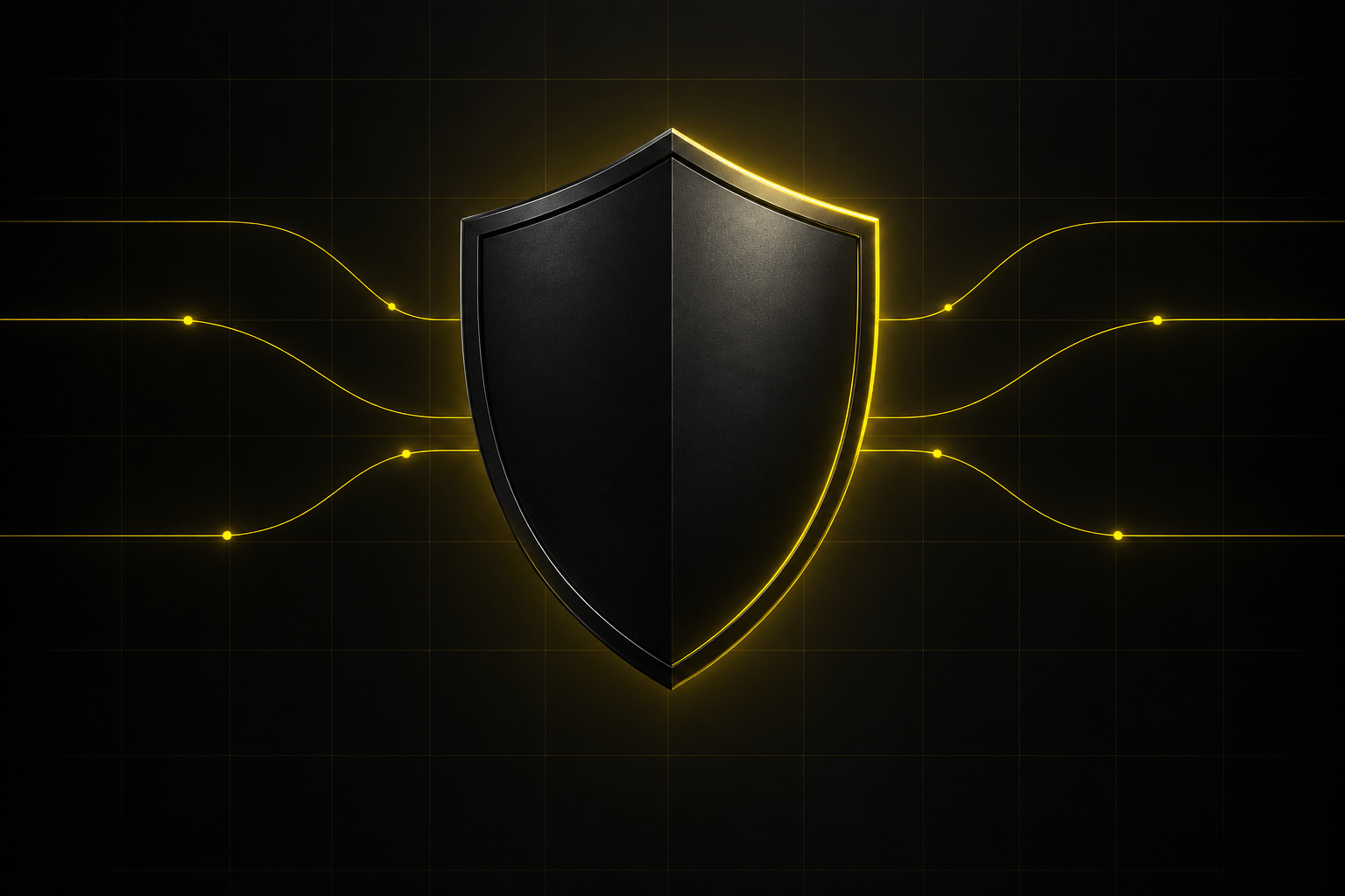 Матовый щит VPN с линиями защищённого соединения